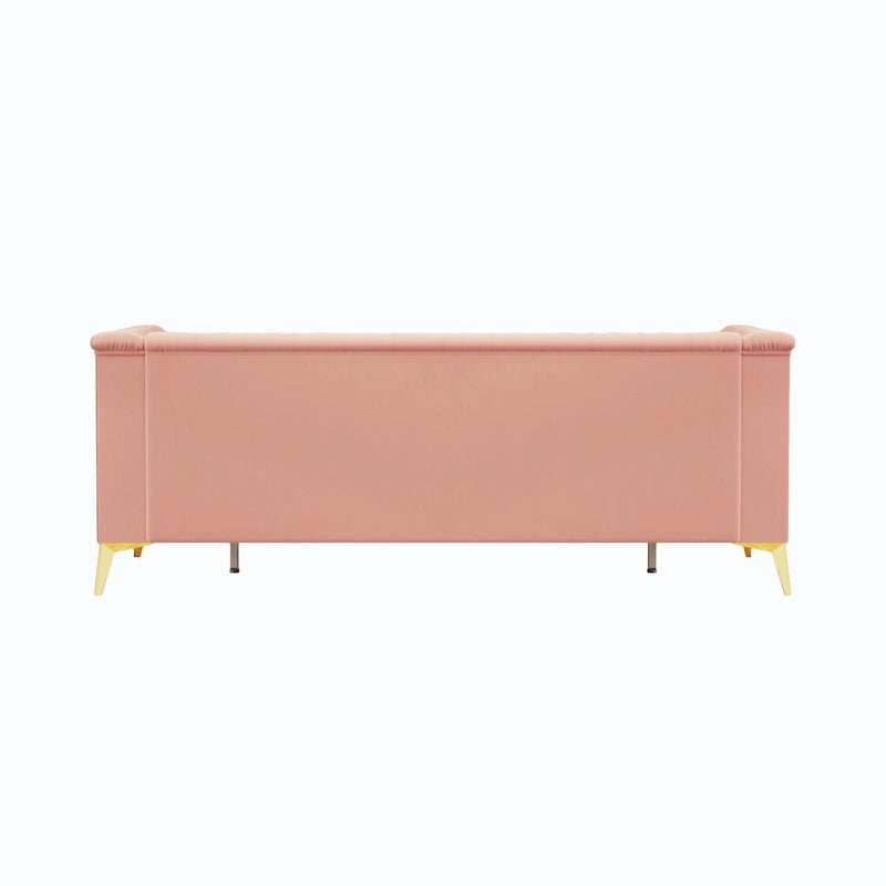 82.7 Velvet 3-Seater Sofa with Gold Metal Legs