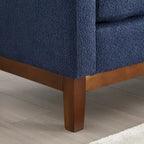 53.5W Elegant Upholstered Bench, Ottoman with Wood Legs & Bolster Pillows for End of Bed, Bedroom, Living Room, Entryway