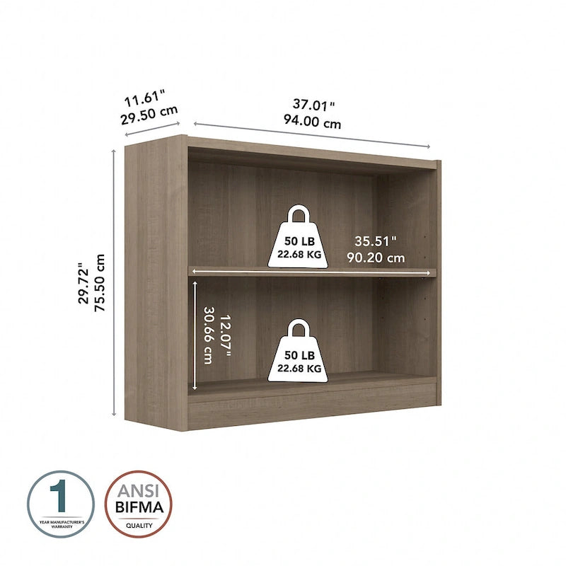 Universal Small 2 Shelf Bookcase Storage
