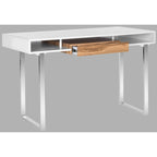 Modern White/ Chrome Computer Desk