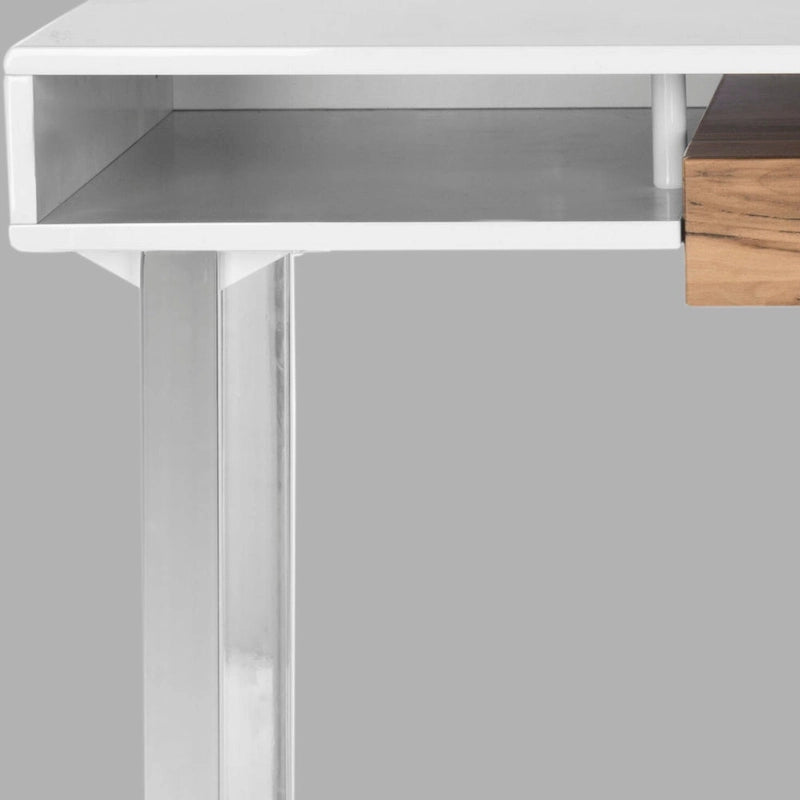 Modern White/ Chrome Computer Desk