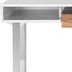 Modern White/ Chrome Computer Desk