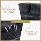 2-Seater Lazy Sofa with High-Density Foam and Oversized Comfort