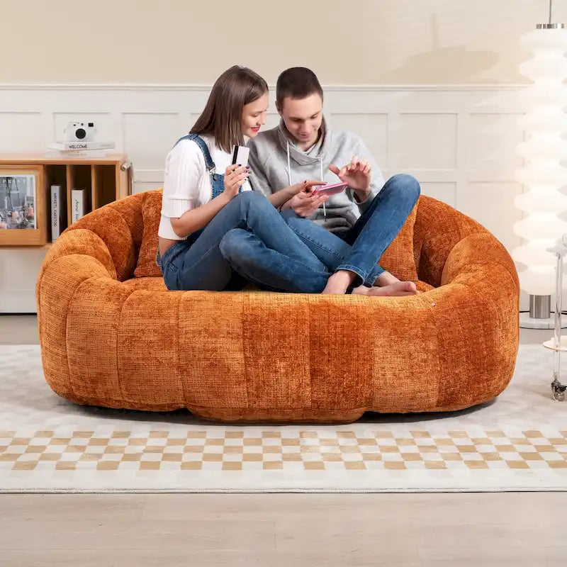 2-Seater Lazy Sofa with High-Density Foam and Oversized Comfort