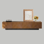 78.74 Mid Century Modern TV Stands, with Brown Solid Wood Veneer, Media Consoler with 4 Cabinets