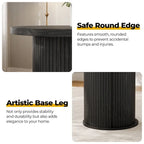 Small Tambour Dining Table with Three-Layer Storage Shelf, 36 Tall Round Bar Table