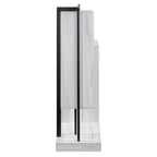 Open Wardrobe Closet with 4 Drawers, 3 Shelves & Hanging Rod Freestanding Wooden Armoire Closet for Bedroom