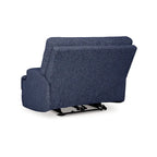Wide Seat Power Recliner Chair, Soft Navy Blue Polyester