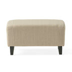 Elaine Light Beige Tufted Fabric Club Chair with Ottoman