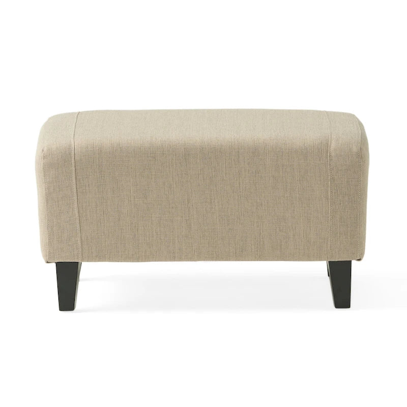 Elaine Light Beige Tufted Fabric Club Chair with Ottoman
