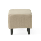 Elaine Light Beige Tufted Fabric Club Chair with Ottoman