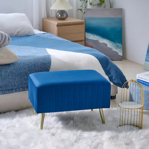 24 Modern Upholstered Entryway Bench with Padded Velvet Seat