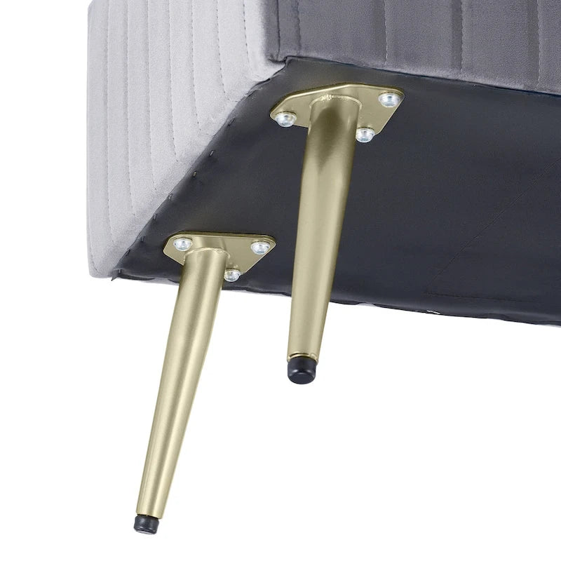 24 Modern Upholstered Entryway Bench with Padded Velvet Seat