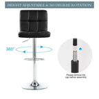 Faux Leather or Velvet Upholstered Adjustable Barstools Counter Bar Pub Height Stools set of 2