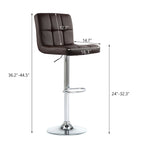 Faux Leather or Velvet Upholstered Adjustable Barstools Counter Bar Pub Height Stools set of 2