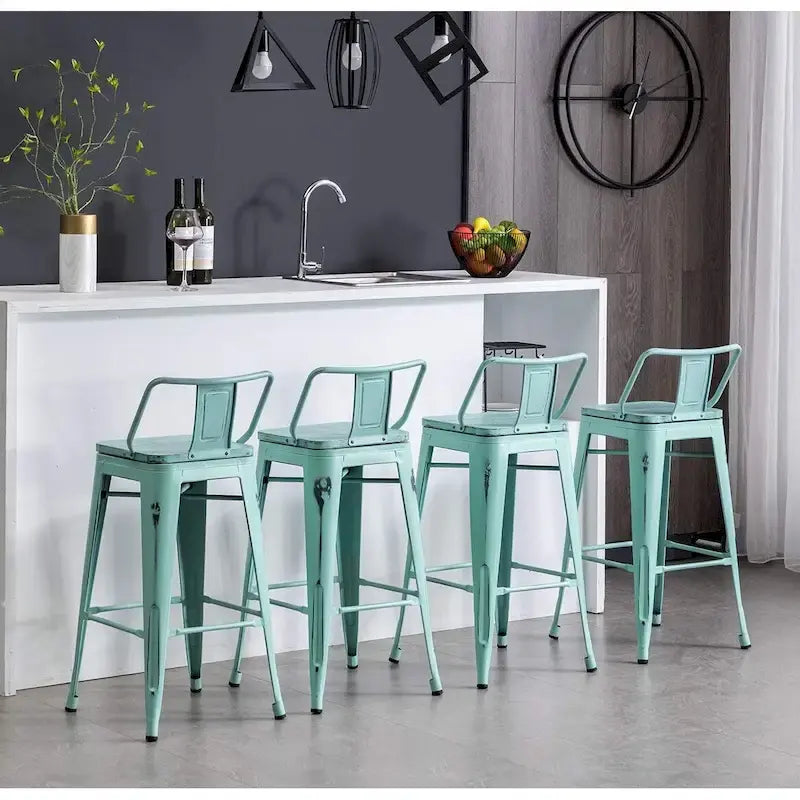 Bar Stools 24 Inches Metal bar stools with backs