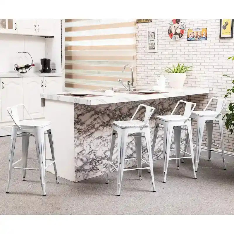 Bar Stools 24 Inches Metal bar stools with backs