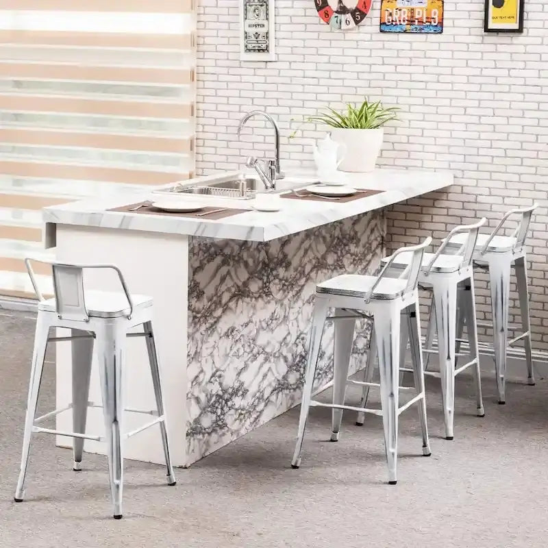 Bar Stools 24 Inches Metal bar stools with backs