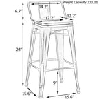 Bar Stools 24 Inches Metal bar stools with backs