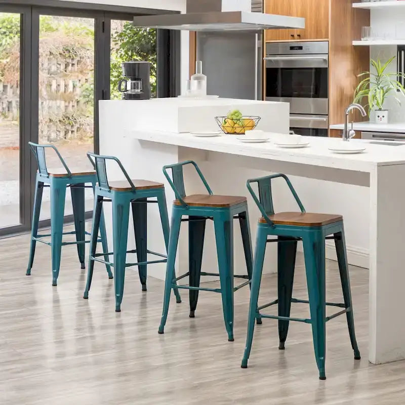 Bar Stools 24 Inches Metal bar stools with backs