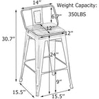 Bar Stools 24 Inches Metal bar stools with backs