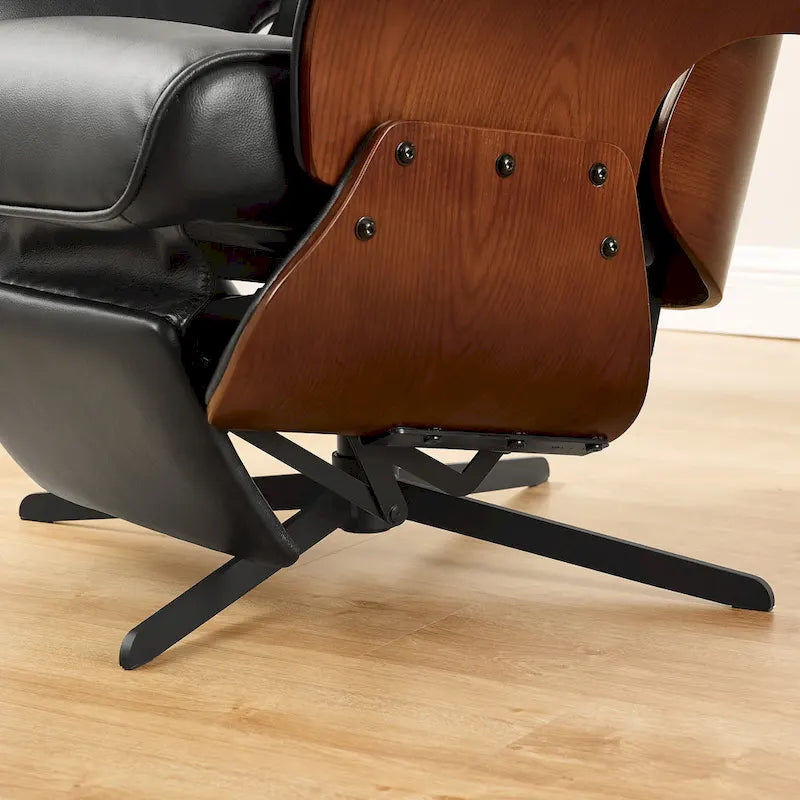 Mid-century Modern Faux Leather Lounge Chair Recliner