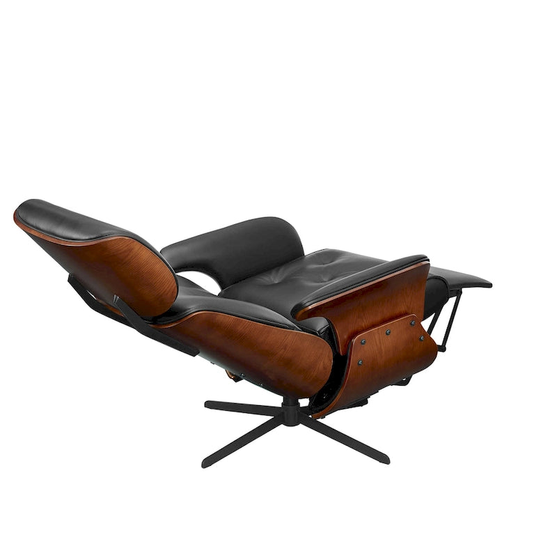 Mid-century Modern Faux Leather Lounge Chair Recliner