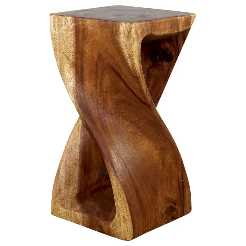 Original Wood Twist Stool 12 X 12 X 23 In High Walnut Oil - 12 x 12 x 23