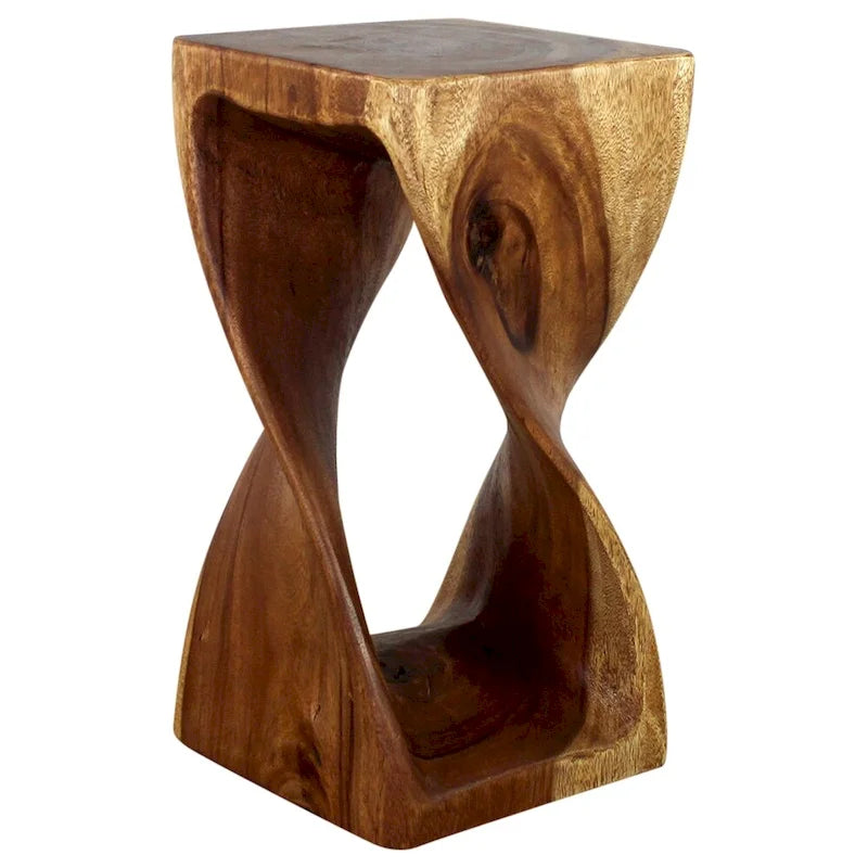 Original Wood Twist Stool 12 X 12 X 23 In High Walnut Oil - 12 x 12 x 23