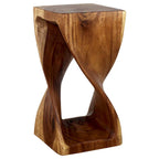 Original Wood Twist Stool 12 X 12 X 23 In High Walnut Oil - 12 x 12 x 23