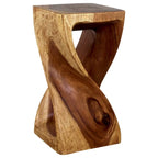 Original Wood Twist Stool 12 X 12 X 23 In High Walnut Oil - 12 x 12 x 23