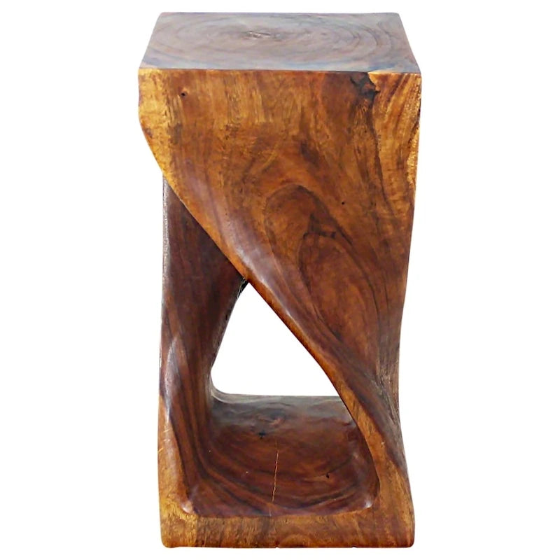 Original Wood Twist Stool 12 X 12 X 23 In High Walnut Oil - 12 x 12 x 23
