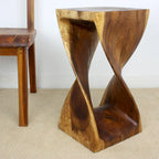 Original Wood Twist Stool 12 X 12 X 23 In High Walnut Oil - 12 x 12 x 23