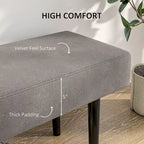 39 End of Bed Bench, Upholstered Entryway Bench with Steel Legs, Bedroom Bench, Gray