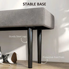39 End of Bed Bench, Upholstered Entryway Bench with Steel Legs, Bedroom Bench, Gray