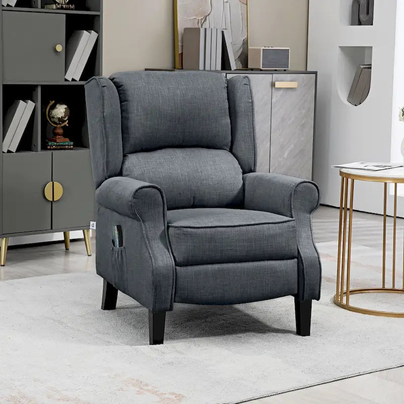 Heated Vibrating Massage Chair,Accent Sofa Upholstered Massage Recliner Chair Push-back with Remote Controller