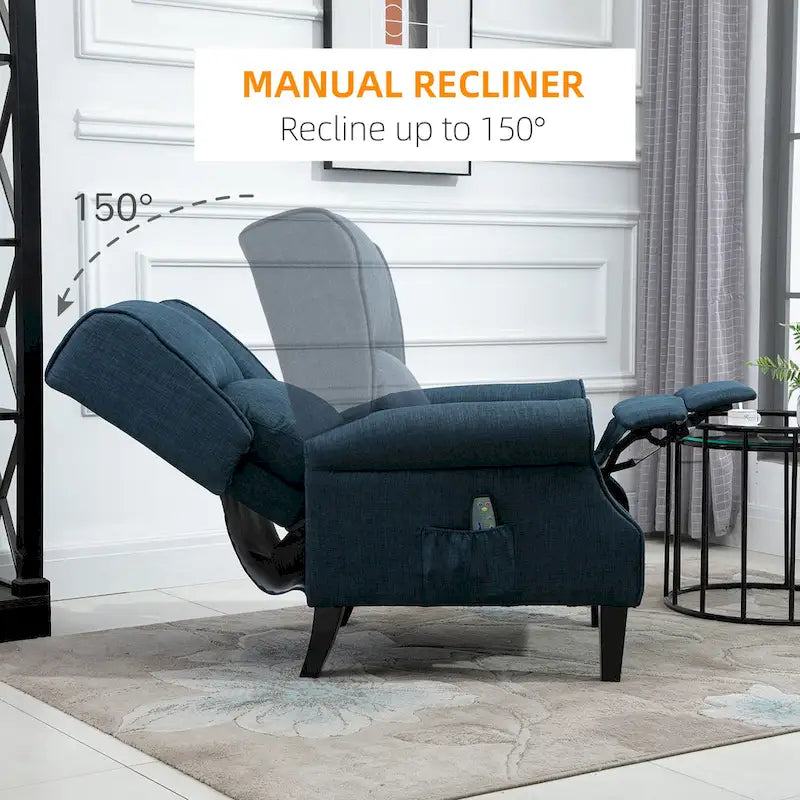 Heated Vibrating Massage Chair,Accent Sofa Upholstered Massage Recliner Chair Push-back with Remote Controller