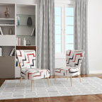 Multicolor Trendy Geometric  Upholstered Patterned Accent Chair and Arm Chair