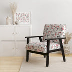 Multicolor Trendy Geometric  Upholstered Patterned Accent Chair and Arm Chair