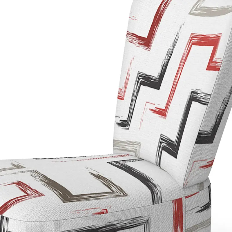 Multicolor Trendy Geometric  Upholstered Patterned Accent Chair and Arm Chair