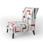 Multicolor Trendy Geometric  Upholstered Patterned Accent Chair and Arm Chair