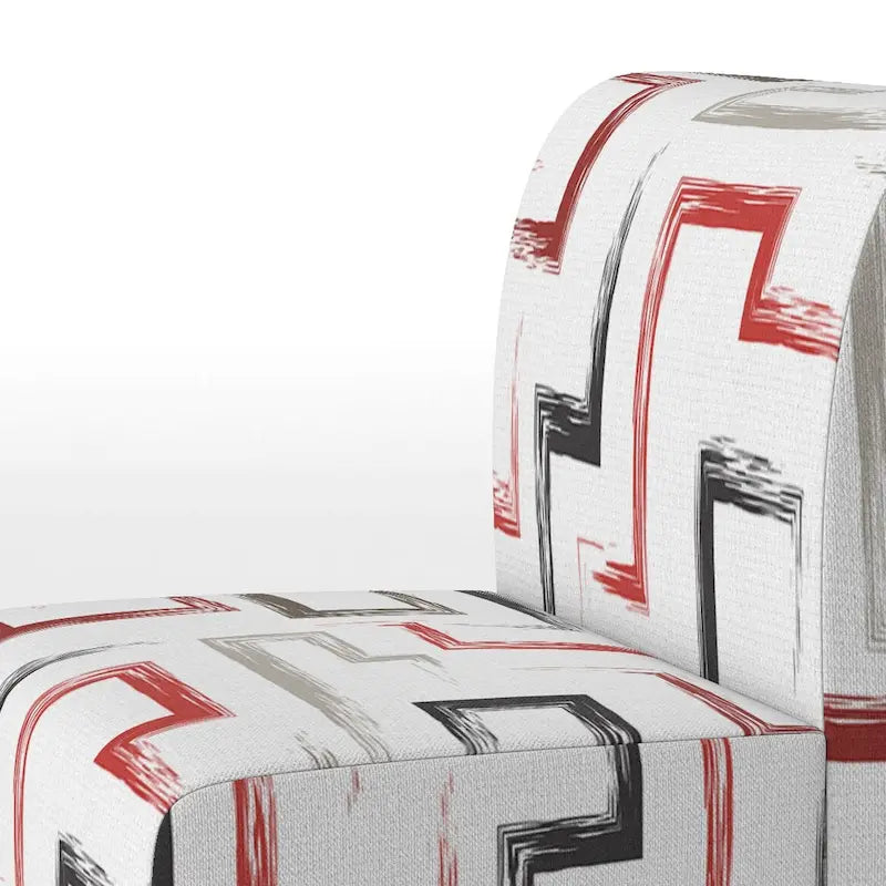 Multicolor Trendy Geometric  Upholstered Patterned Accent Chair and Arm Chair