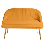 Tufted Contemporary Loveseat Sofa Chair With Gold Metal Legs Two-Seat Sofa for Living Room Bedroom