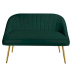 Tufted Contemporary Loveseat Sofa Chair With Gold Metal Legs Two-Seat Sofa for Living Room Bedroom