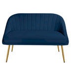 Tufted Contemporary Loveseat Sofa Chair With Gold Metal Legs Two-Seat Sofa for Living Room Bedroom