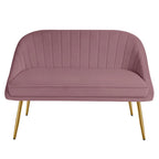 Tufted Contemporary Loveseat Sofa Chair With Gold Metal Legs Two-Seat Sofa for Living Room Bedroom