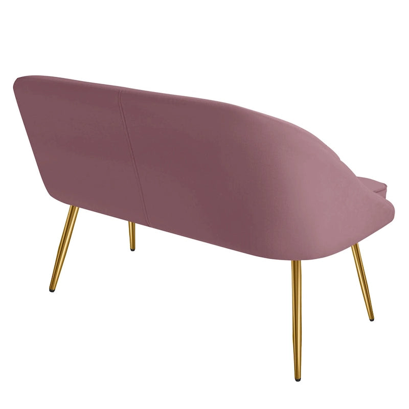 Tufted Contemporary Loveseat Sofa Chair With Gold Metal Legs Two-Seat Sofa for Living Room Bedroom
