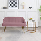 Tufted Contemporary Loveseat Sofa Chair With Gold Metal Legs Two-Seat Sofa for Living Room Bedroom