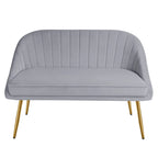 Tufted Contemporary Loveseat Sofa Chair With Gold Metal Legs Two-Seat Sofa for Living Room Bedroom