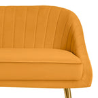 Tufted Contemporary Loveseat Sofa Chair With Gold Metal Legs Two-Seat Sofa for Living Room Bedroom